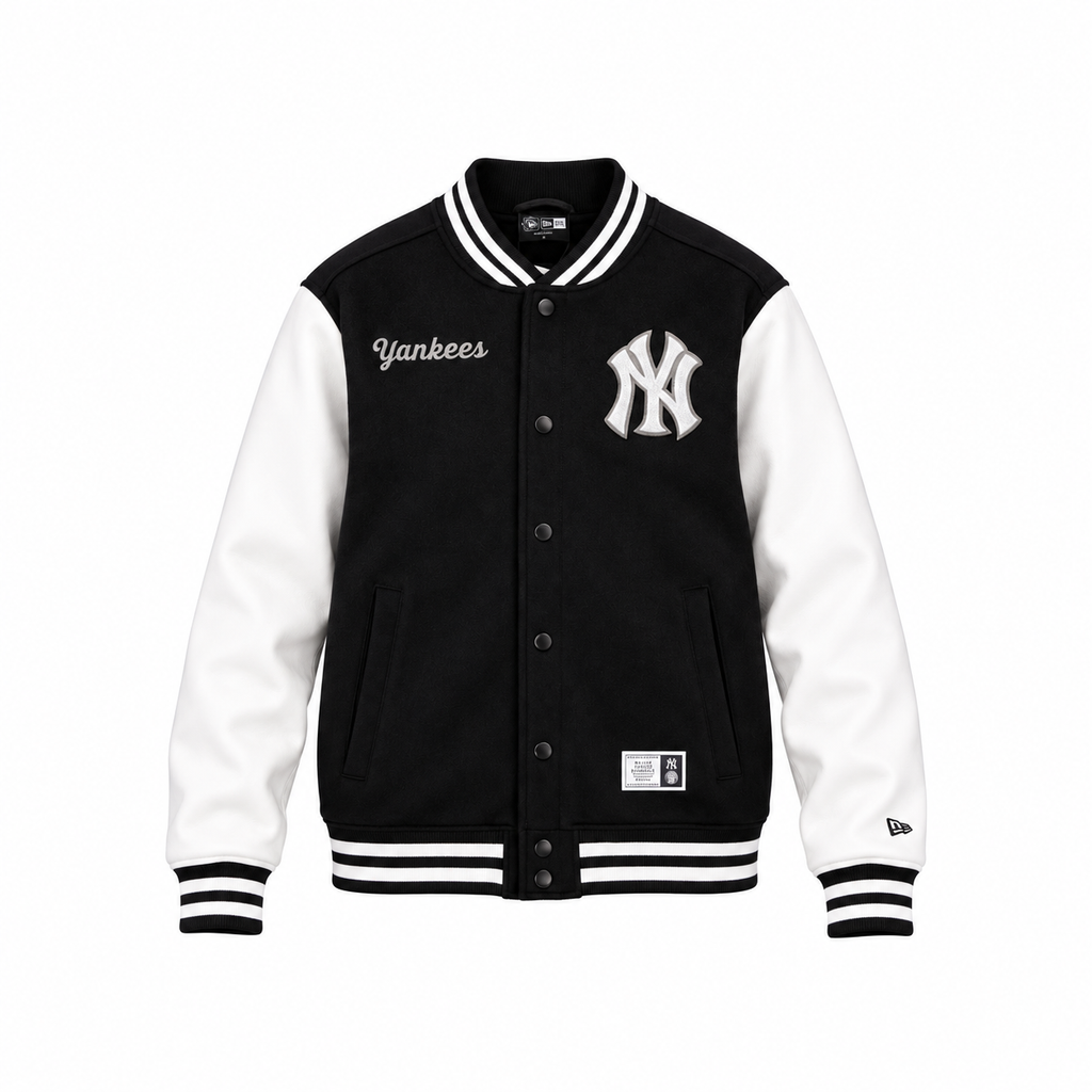 New Era Yankees Black & White Varsity Jacket
