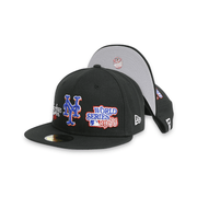 [60185216] New York Mets Men's Black Fitted Hat