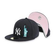 [70645227] New York Yankees Statue Of Liberty Men's Navy Fitted Hats