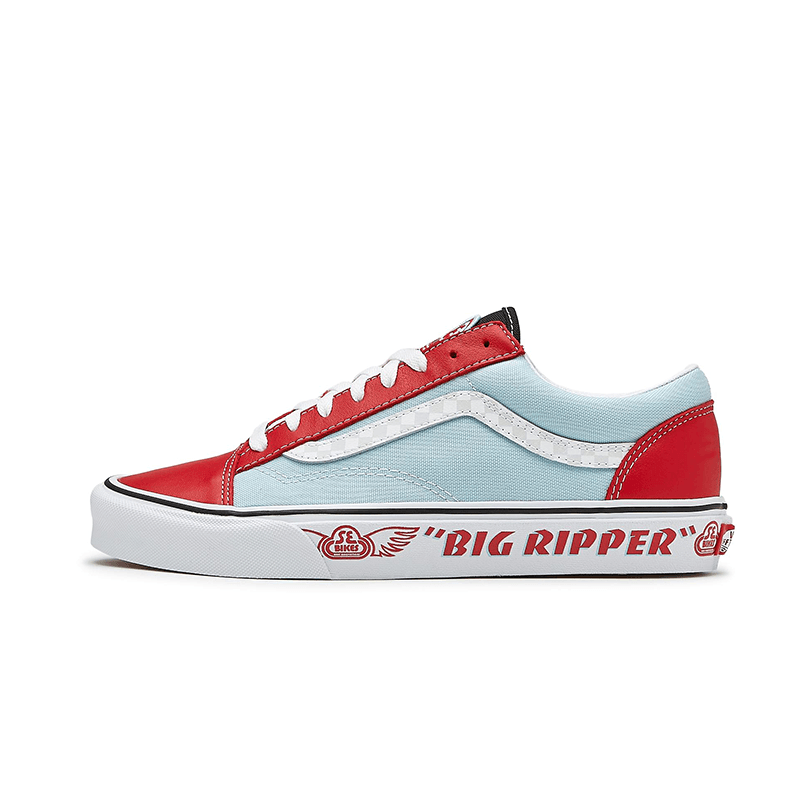 Vans old skool t and c biking shop red