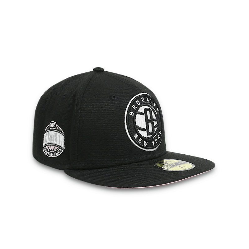 [70625155] Brooklyn Nets Eastern Conference Patch Black Men's Fitted Hats