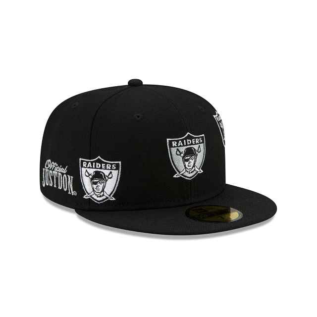 [60188515] Las Vegas Raiders "Just Don" Black NFL 59FIFTY Men's Fitted Hat