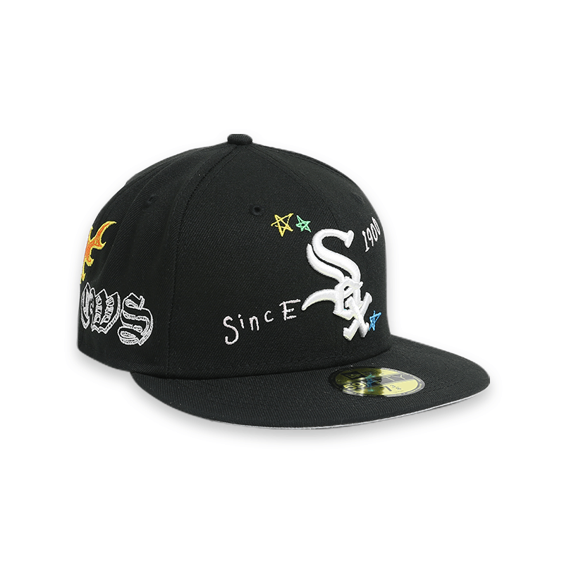 [60243719] Chicago White Sox "Scribble" Black 59FIFTY Mens Fitted Hat
