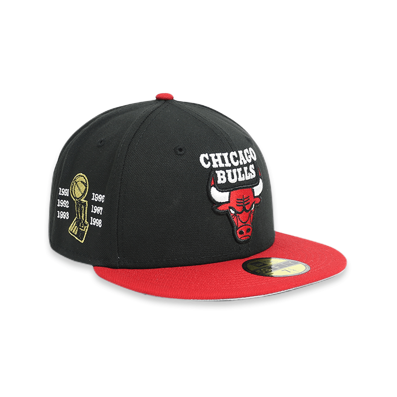 Chicago Bulls "6 X Champs" Black 59FIFTY Men's Fitted Hat
