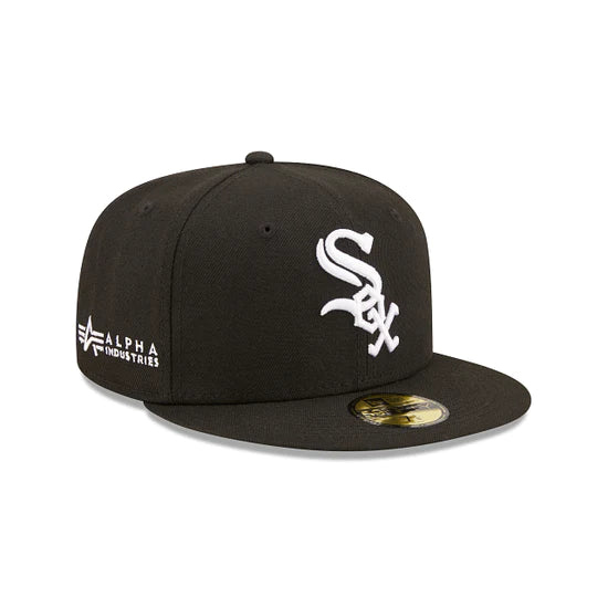 Chicago White Sox "Alpha Industry" Black 59FIFTY Men's Fitted Hat