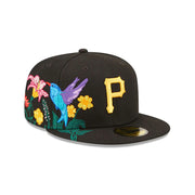 [60243429] Pittsburgh Pirates "Blooming" Black 59FIFTY Men's Fitted Hat