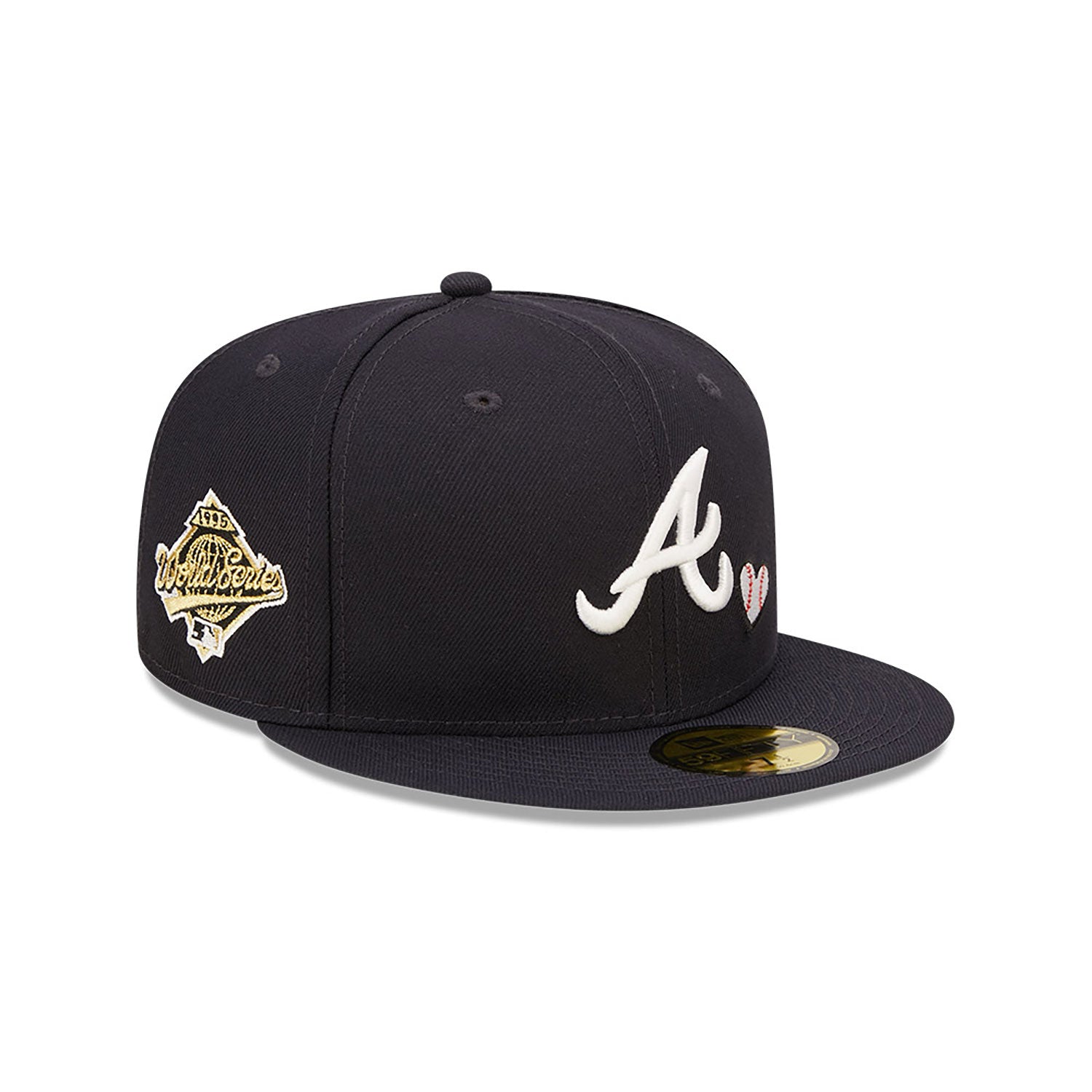 [60243664] Atlanta Braves 95 WS "Team Heart" Navy 59FIFTY Mens Fitted Hat