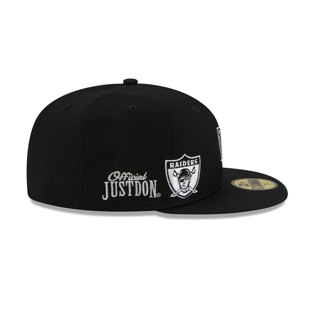 [60188515] Las Vegas Raiders "Just Don" Black NFL 59FIFTY Men's Fitted Hat